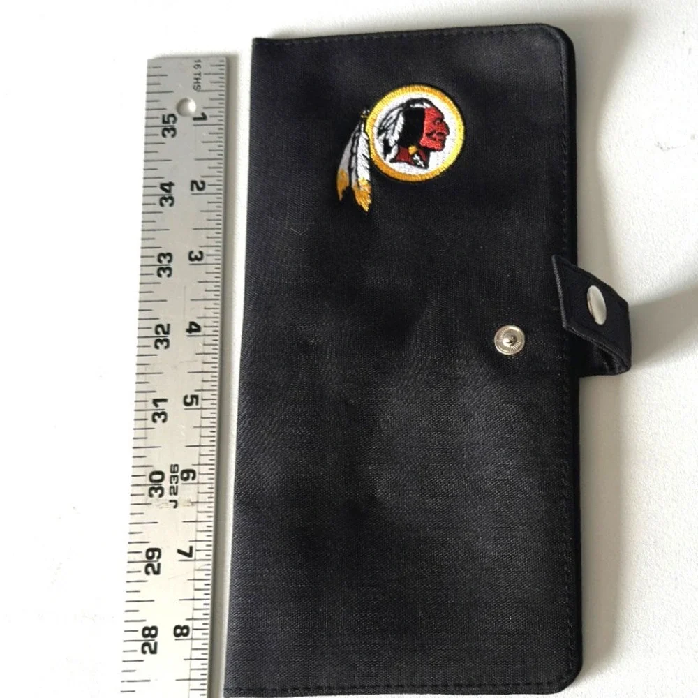 Vintage Washington Redskins NFL Long Wallet Black Canvas Embroidered Logo KC